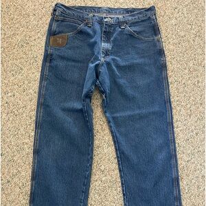 WRANGLER RIGGS Workwear Men’s 36x30 Relaxed Fit Denim Blue Jeans